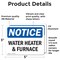 Signmission Water Heater & Furnace, 5 in W x Rectangle, Vinyl Decal OS-2PACK-NS-D-35-L-18972 - alternate 2